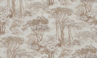 Обои бежевые с изображением леса Сполето INTERIO арт. 4144-5 Обои бежевые с из