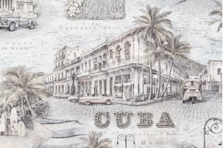 Обои с городским пейзажем виниловые OVK Design Куба арт. 10229-03 Обои виниловые с