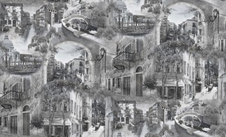 Обои черные Антураж виниловые Castello арт. 168406-10 Черно-белые винил