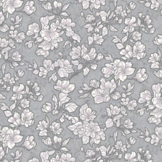 Обои виниловые серые с цветами  Антураж Jasmine арт. 168442-24 Серые обои с цвет