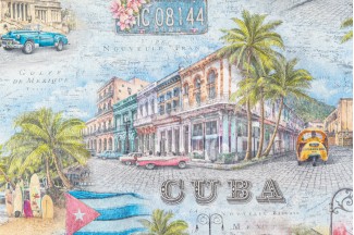 Обои с городским пейзажем виниловые OVK Design Куба арт. 10229-02 Обои виниловые с