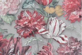 Обои серые с крупными цветами Артекс винил Голландские цветы арт. 10366-03 Обои серые с круп