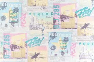 Обои голубые с пальмами Артекс  Майами арт. 10534-02 Обои голубые с па