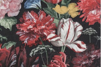 Обои черные с крупными цветами Артекс винил Голландские цветы арт. 10366-06 Обои черные с кру