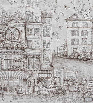 Обои с городским пейзажем виниловые OVK Design Брюгге арт. 10235-04 Обои виниловые с