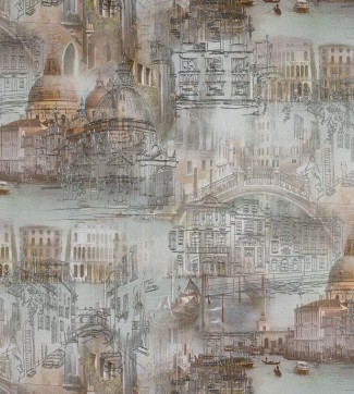 Обои голубые виниловые города Артекс Сан-Марко арт. 10091-04 Голубые виниловые