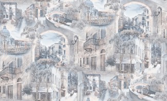 Обои голубые Антураж виниловые Castello арт. 168406-16 Голубые виниловые