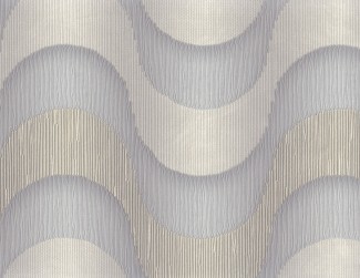 Обои серые Евро Декор винил горячего тиснения Flow арт. 8022-11 Серые обои с волн