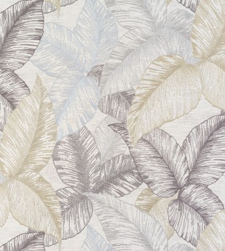 Обои серые с крупными листьями Артекс винил Пандора OVK арт. 10298-02 Обои виниловые се