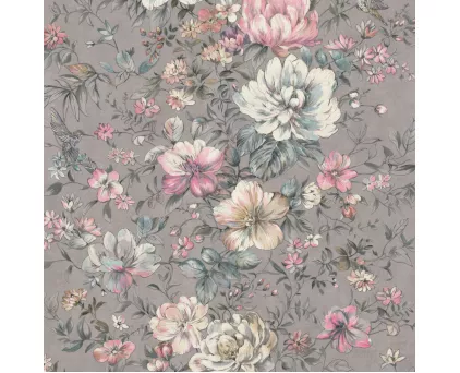 Обои серые с цветами Euro Decor виниловые Garden арт. 9093-23